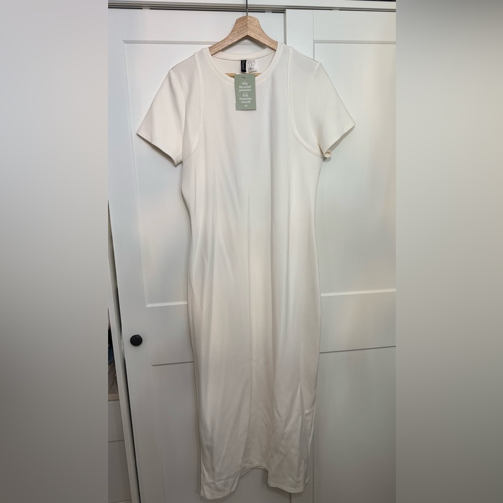 White dress open back.